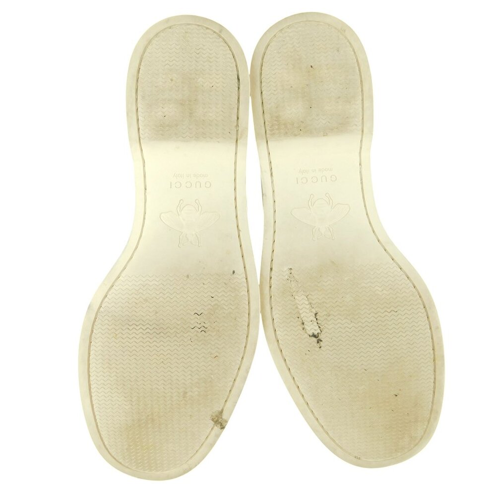 GUCCI GG Logo Monogram White Leather Signature Horse Bit Slip-on Boat Shoes 8 UK - Picture 8 of 11